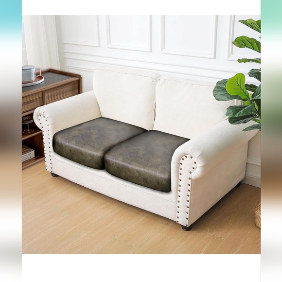 Leather Look Couch Cushion Covers Sofa Seat Slipcovers Sets Love seat - Picture 1 of 6